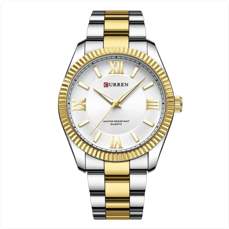 Men's Luminous Quartz Watch with Steel Strap WEM Support (www.WEM.support)