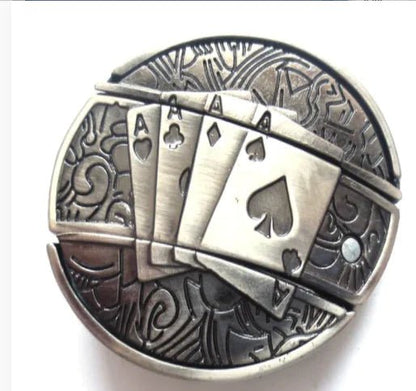 Universal Folding Knife Belt Buckle - Western Style (One Piece) - Catch Cards
