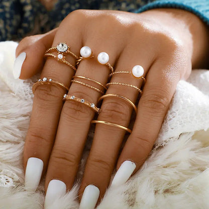 Fashion Boho Crystal Joint Ring Set WEM Support (www.WEM.support)