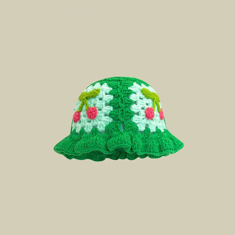 Japanese Retro Hollow Flower Handmade Knitted Bucket Hat HejK.com Marketplace LLC