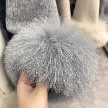 Fox Fur Elegant Double-sided Cashmere Coat WEM Support (www.WEM.support)