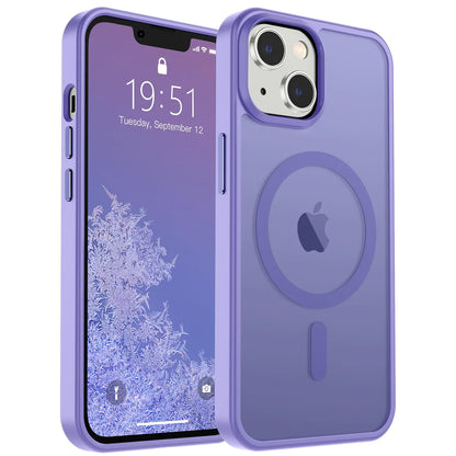 SUPFINE Magnetic for iPhone 15 Plus Case & iPhone 14 Plus Case(Compatible with MagSafe)(10 FT Military Grade Drop Protection) Slim Translucent Shockproof with Anti-Fingerprint Phone Case,Black