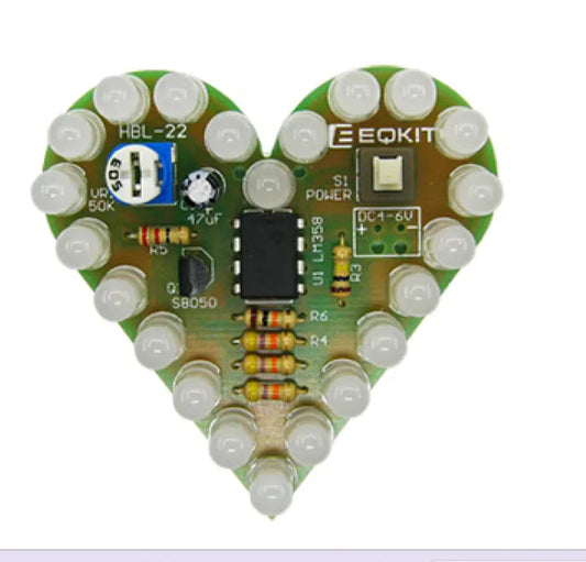 Creative Heart-shaped Breathing Light Kit DIY Parts WEM Support (www.WEM.support)