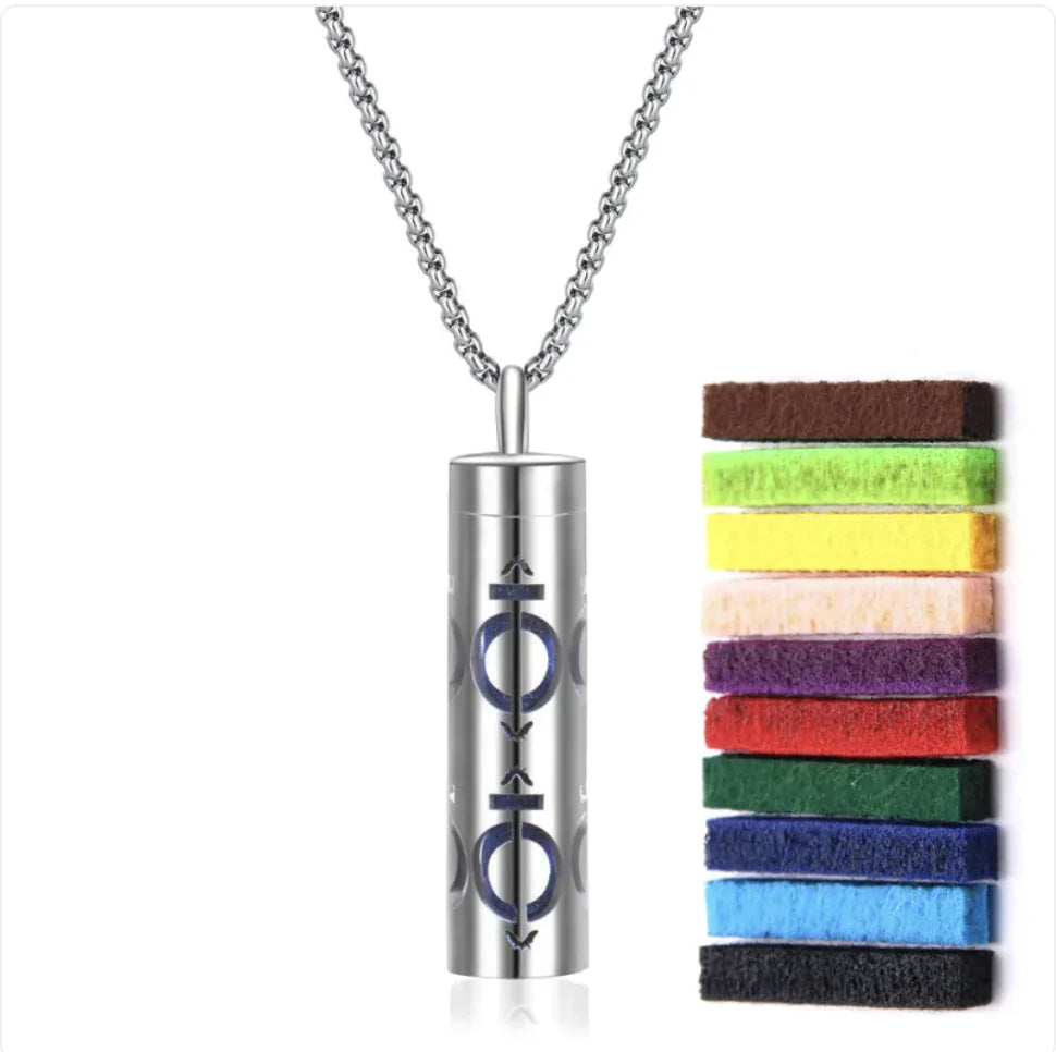 316L Stainless Steel Perfume Oil Diffuser Necklace WEM Support (www.WEM.support)