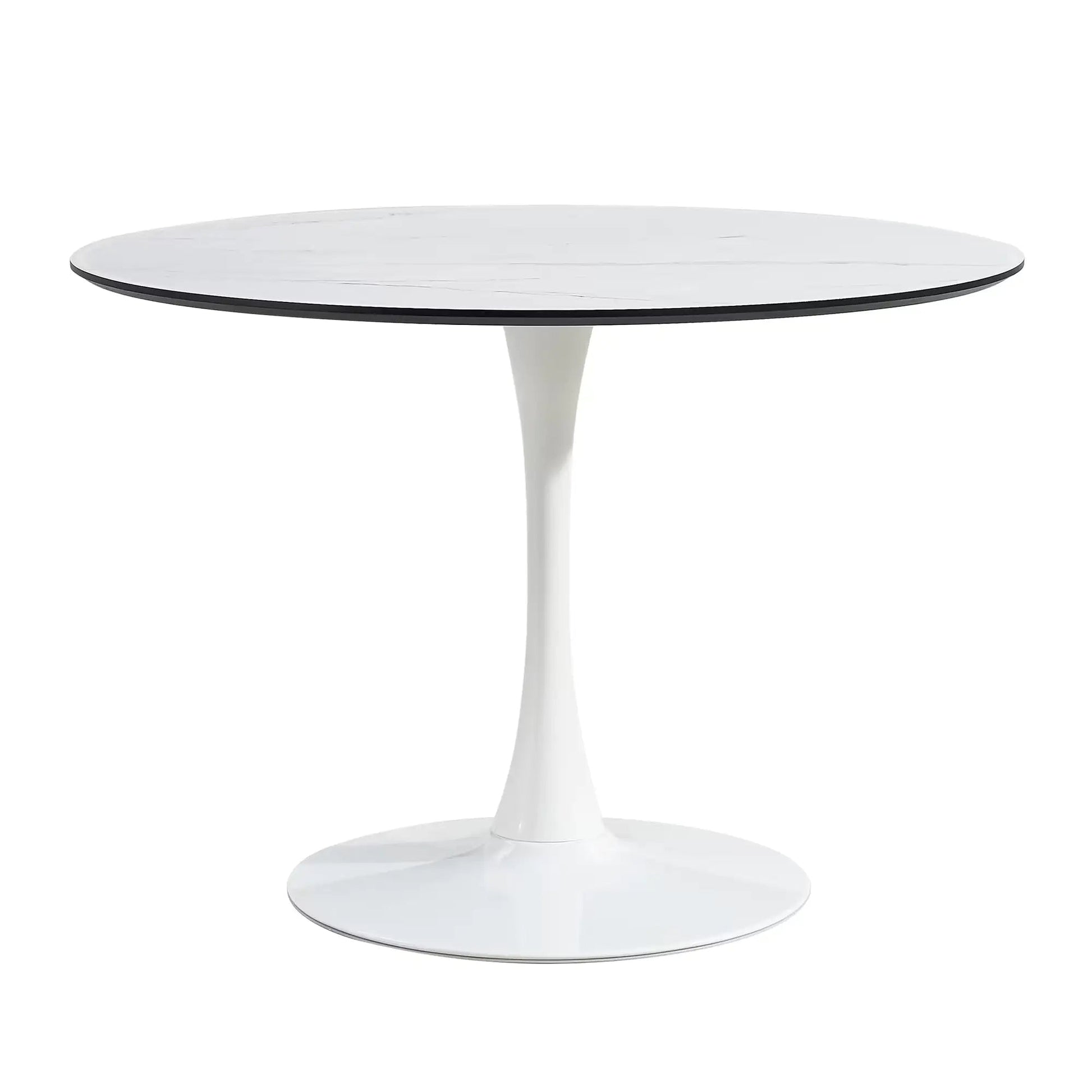TULIP DINING TABLE ,Dia. 106cm ROUND, WHT, MARBLE WHT, 1pc Per Ctn WEM Support (www.WEM.support)