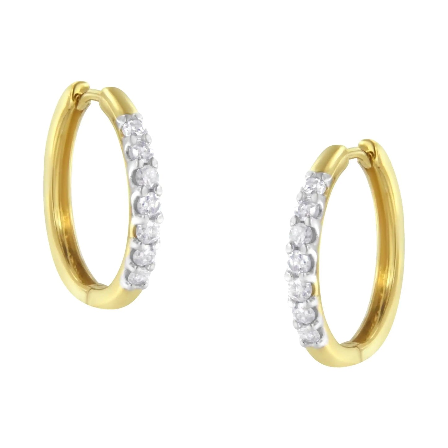 10KT Yellow Gold Diamond Hoop Earring (1/2 cttw, I-J Color, I2-I3 Clarity) WEM Support (www.WEM.support)