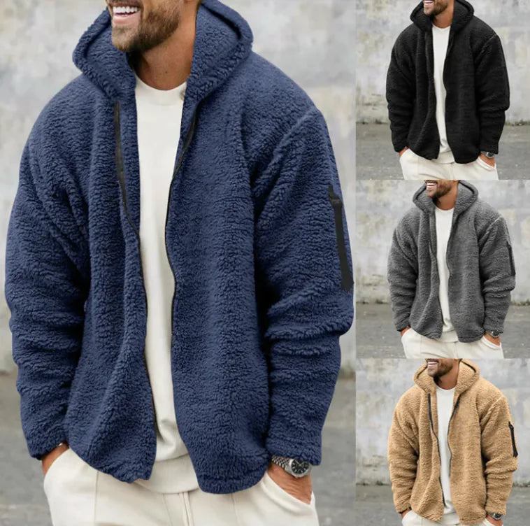 Men's Plush Hooded Jacket WEM Support (www.WEM.support)