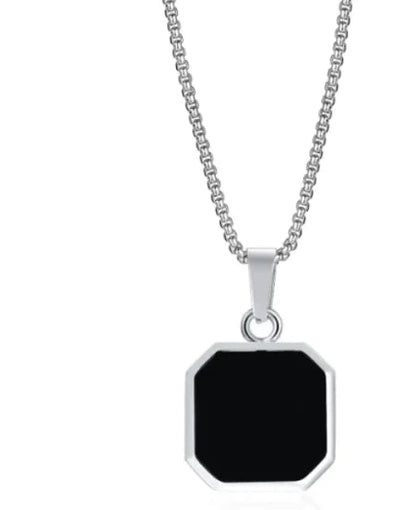 Eclipse Square Stainless Steel Pendant Necklace WEM Support (www.WEM.support)