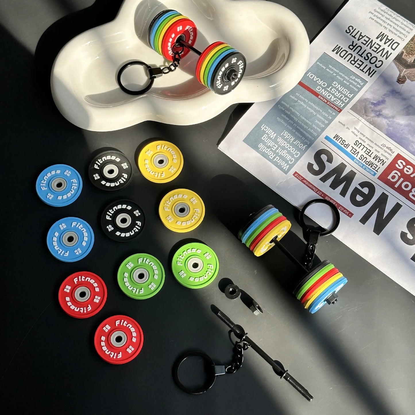 Mini Barbell Keychain HejK.com