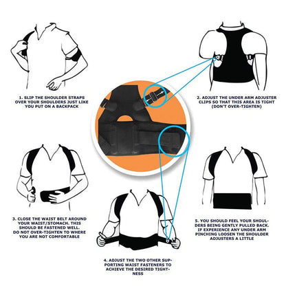 Posture Corrector Support Magnetic Back Shoulder Brace Belt Band For Men Women WEM Support (www.WEM.support)