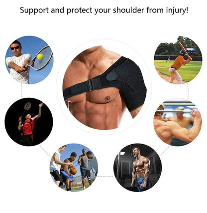 Shoulder Brace Support Compression Sleeve Torn Rotator Cuff AC Joint Pain Relief WEM Support (www.WEM.support)