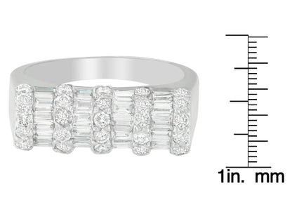 14K White Gold 1 7/8ct TDW Round and Baguette-cut Diamond Ring (G-H, SI2-I1) WEM Support (www.WEM.support)
