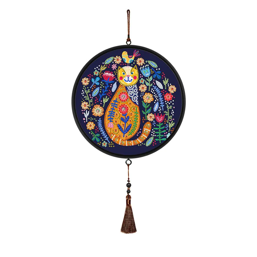 Butterfly Diamond Painting Pendant with Tassel Design