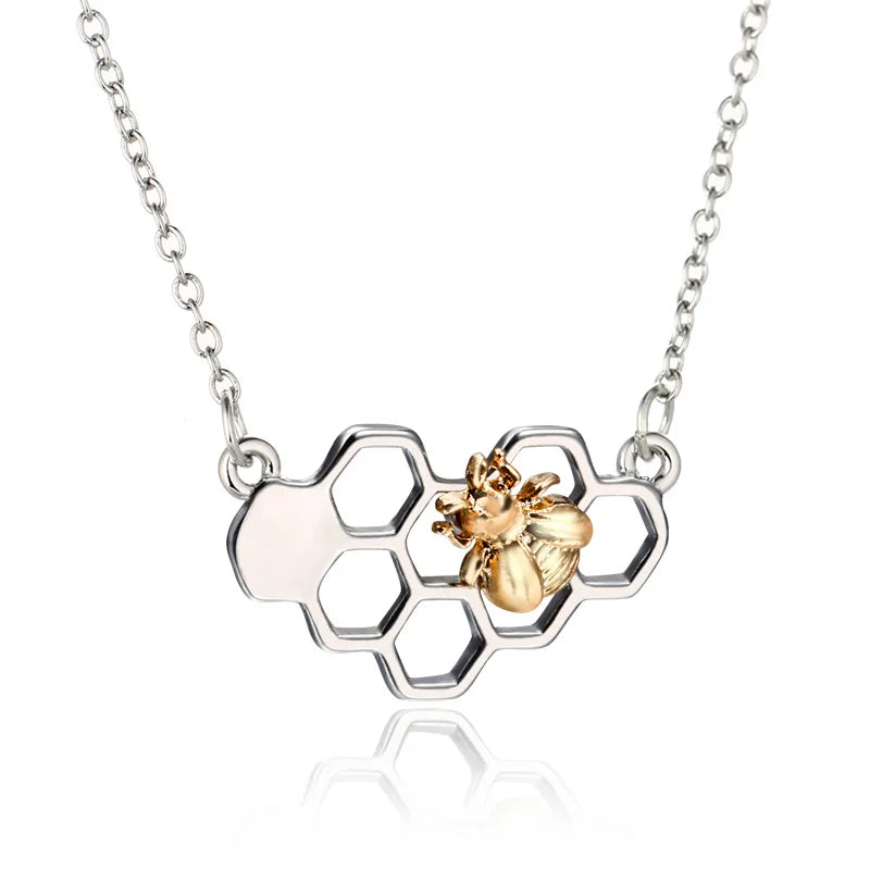 Honeycomb Heart Pendant With Chain WEM Support (www.WEM.support)