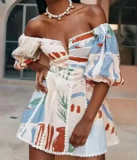 Women's Flower Print Dress WEM Support (www.WEM.support)