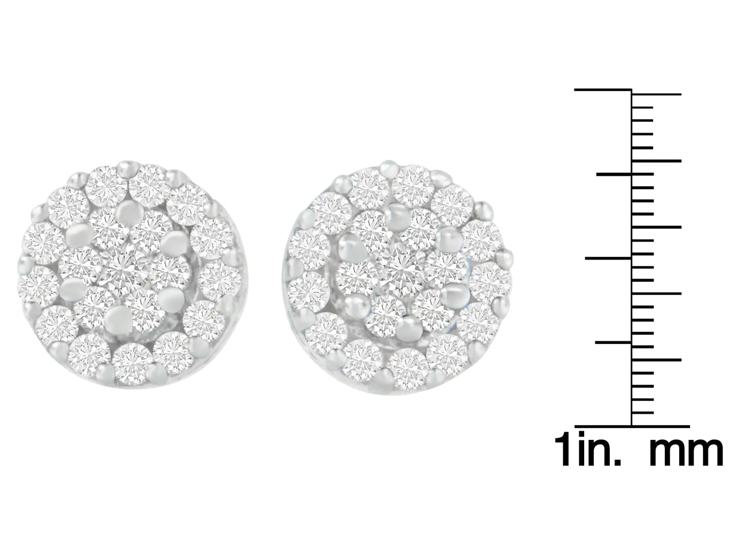 14K White Gold 3/4 cttw Round Cut Diamond Stud Earring (H-I, SI2-I1) WEM Support (www.WEM.support)