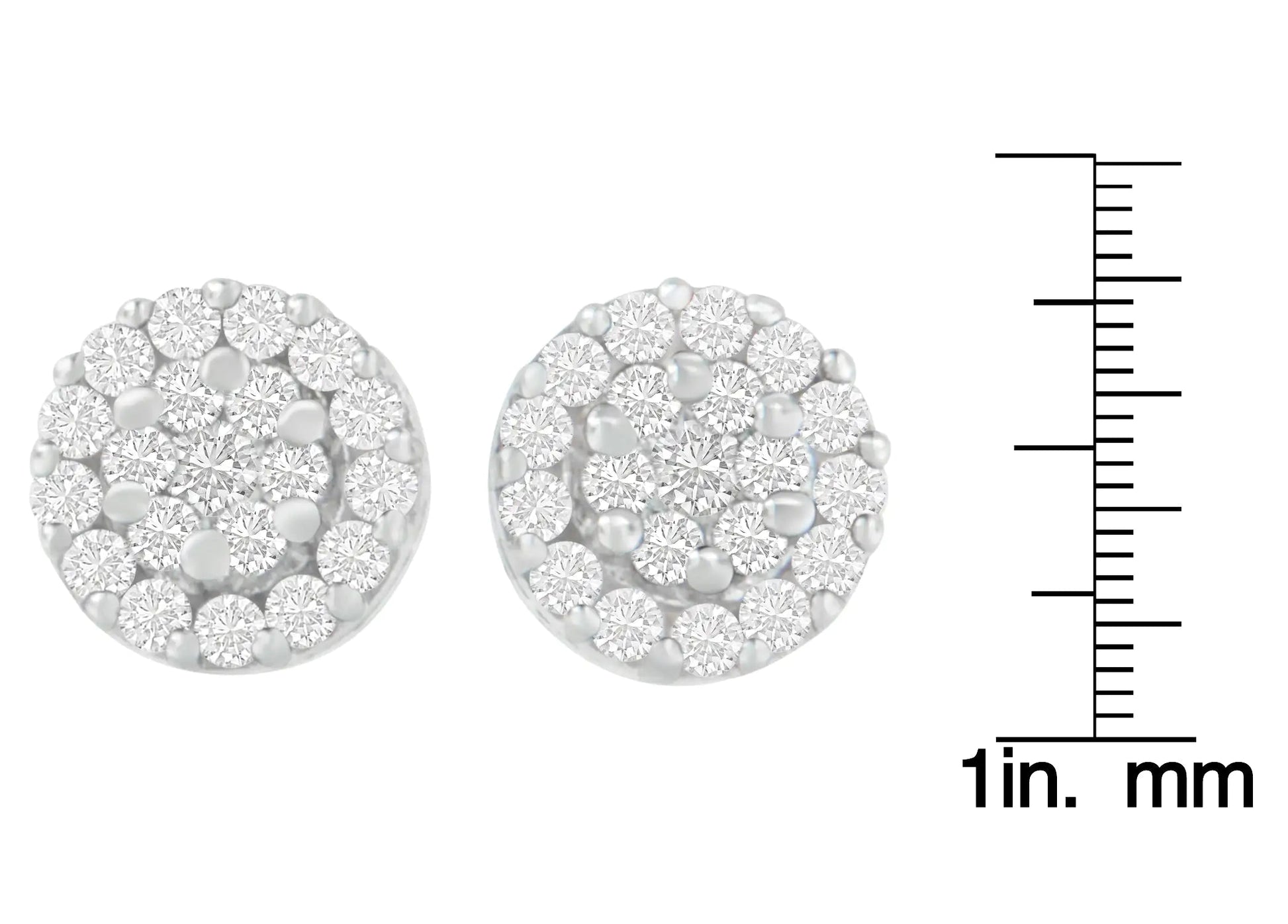 14K White Gold 3/4 cttw Round Cut Diamond Stud Earring (H-I, SI2-I1) WEM Support (www.WEM.support)