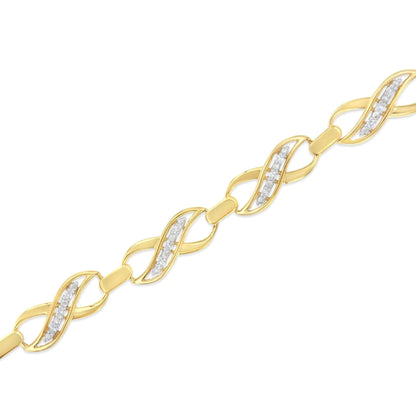 10K Yellow Gold Round-Cut Infinite Love Diamond Bracelet (0.25 cttw, I-J Color, I2-I3 Clarity) WEM Support (www.WEM.support)