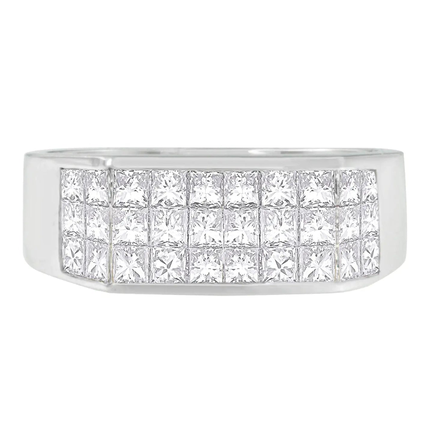 Men's 14k White Gold 2 1/2 ct TDW Diamond Cluster Ring (G-H, VS1-VS2) WEM Support (www.WEM.support)
