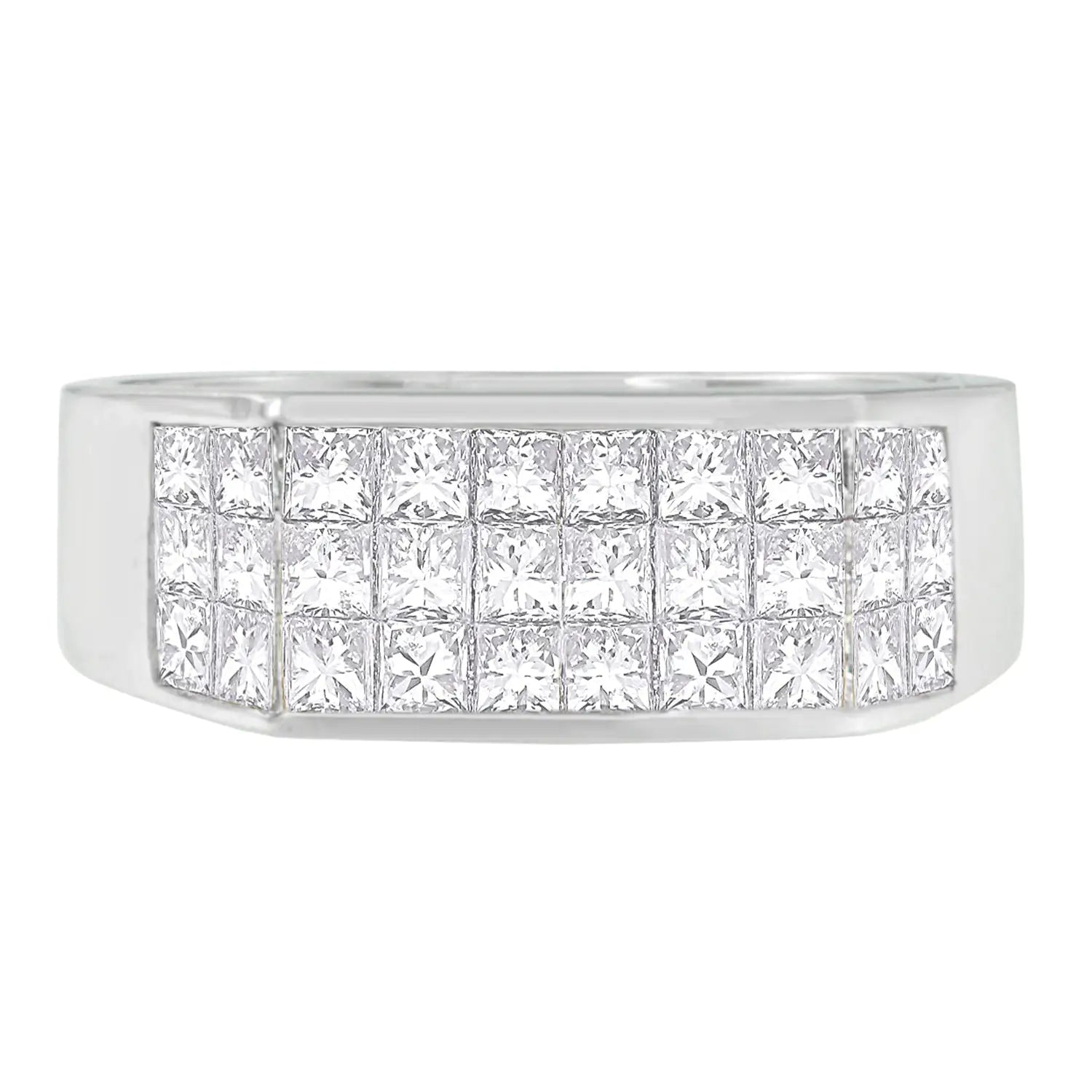 Men's 14k White Gold 2 1/2 ct TDW Diamond Cluster Ring (G-H, VS1-VS2) WEM Support (www.WEM.support)