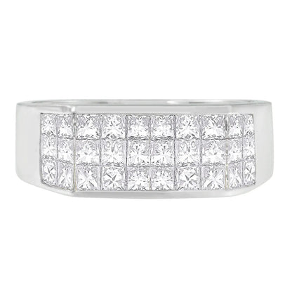 Men's 14k White Gold 2 1/2 ct TDW Diamond Cluster Ring (G-H, VS1-VS2) WEM Support (www.WEM.support)