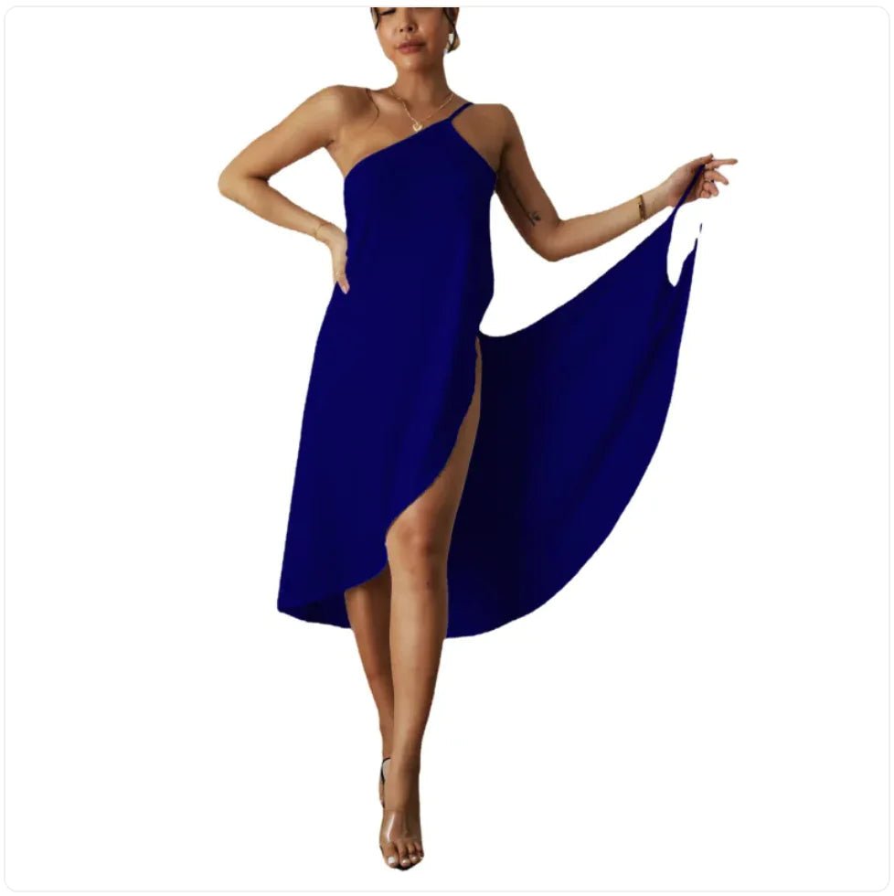 Vestido de Playa con Tirantes Cruzados de Color Sólido - Catch Cards