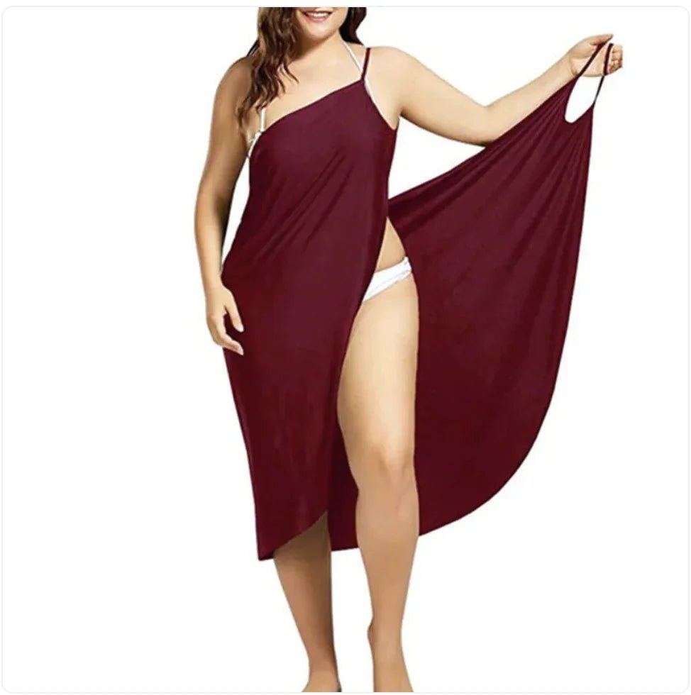 Vestido de Playa con Tirantes Cruzados de Color Sólido - Catch Cards