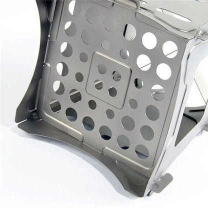 Ultraleichter Titan-Holzbrenner Campingkocher WEM Support (www.WEM.support)