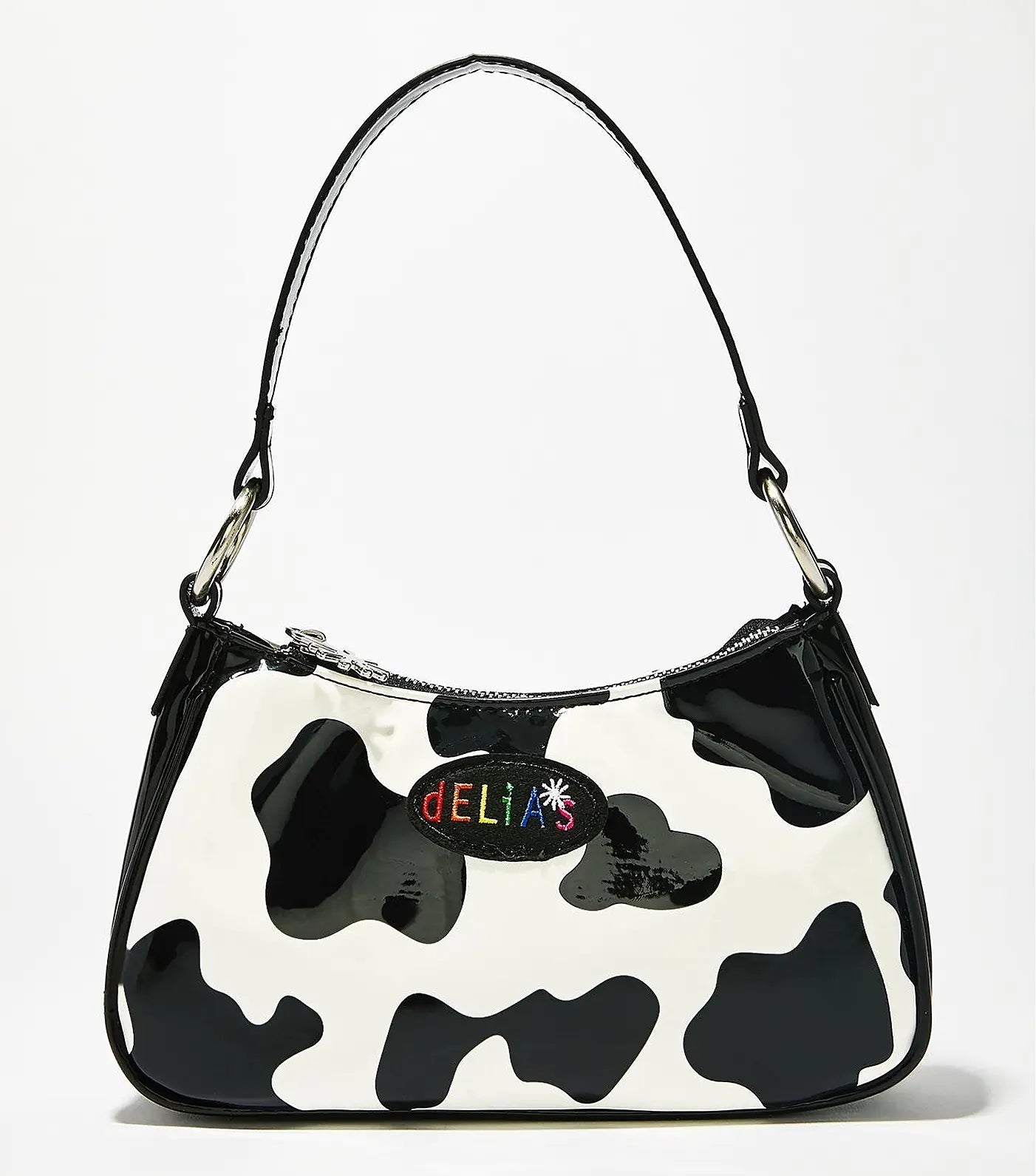 Vintage Cow Print Baguette Bag - Stylish Tote Handbag - Catch Cards
