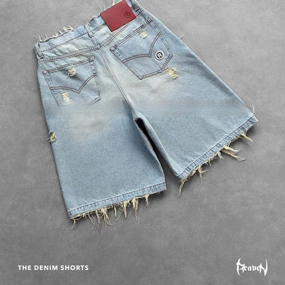 Vintage Distressed Denim Shorts - Catch Cards