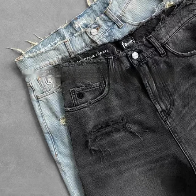 Vintage Distressed Denim Shorts - Catch Cards