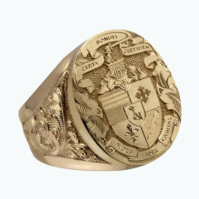 Vintage Engraved Godfather Ring for Fashion Enthusiasts - Catch Cards