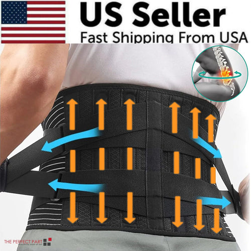 Adjustable Lower Back Brace Lumbar Support Waist Belt For Men Women Pain Relief WEM Support (www.WEM.support)