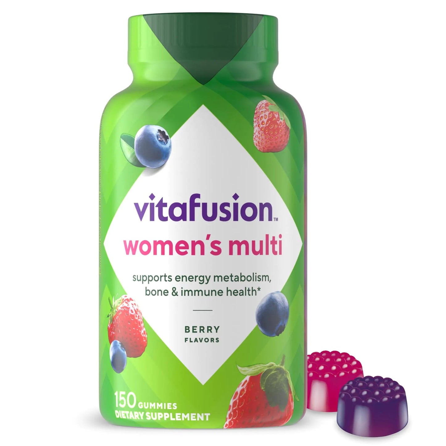 Vitafusion Womens Multivitamin Gummies con Sabor a Bayas Vitaminas Diarias para Mujeres con Vitaminas ACDEB - 6 y B - 12 La Marca Número 1 de Vitaminas Gomosas en América, Suministro para 75 Días, 150 Unidades (El Paquete Puede Variar) // Women's Multivitamin - Catch Cards