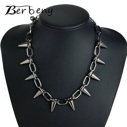 Handmade Choker Necklace Silver Spike Rivet WEM Support (www.WEM.support)