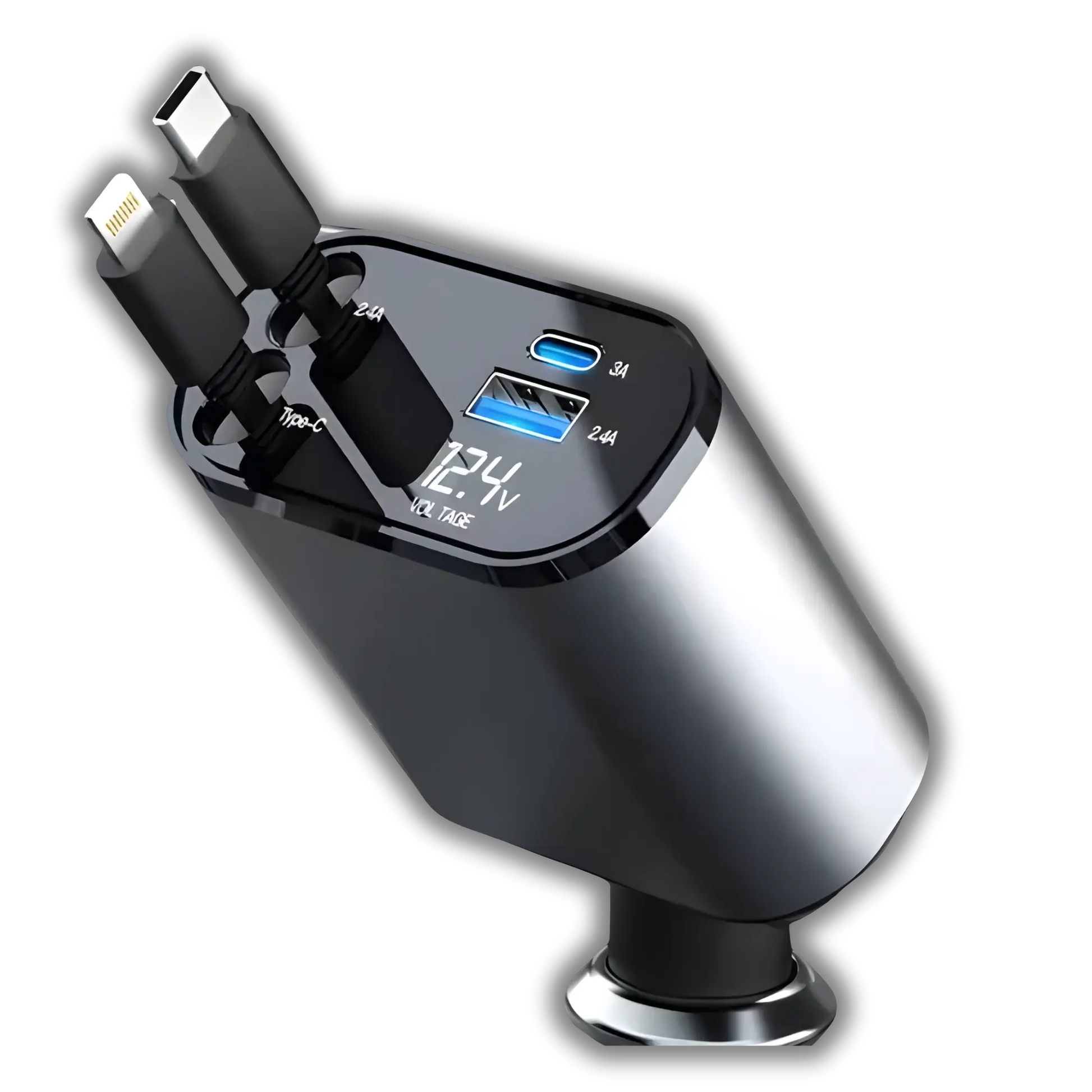 Retractable Fast Charge Cord WEM Support (www.WEM.support)