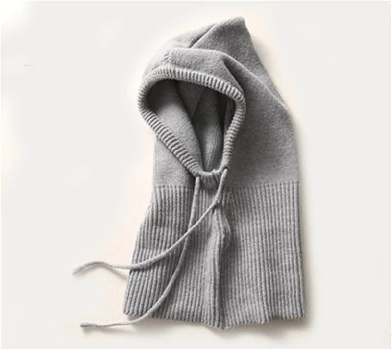 Cozy Knit All-in-One Hat & Scarf Pullover WEM Support (www.WEM.support)