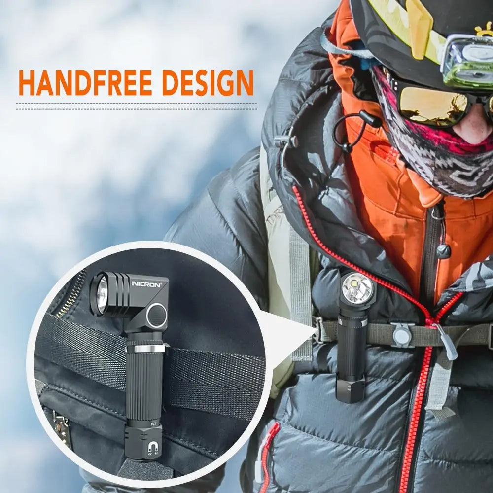 Taschenlampe mit 90 Grad drehbarem Scheinwerfer, verstellbar WEM Support (www.WEM.support)