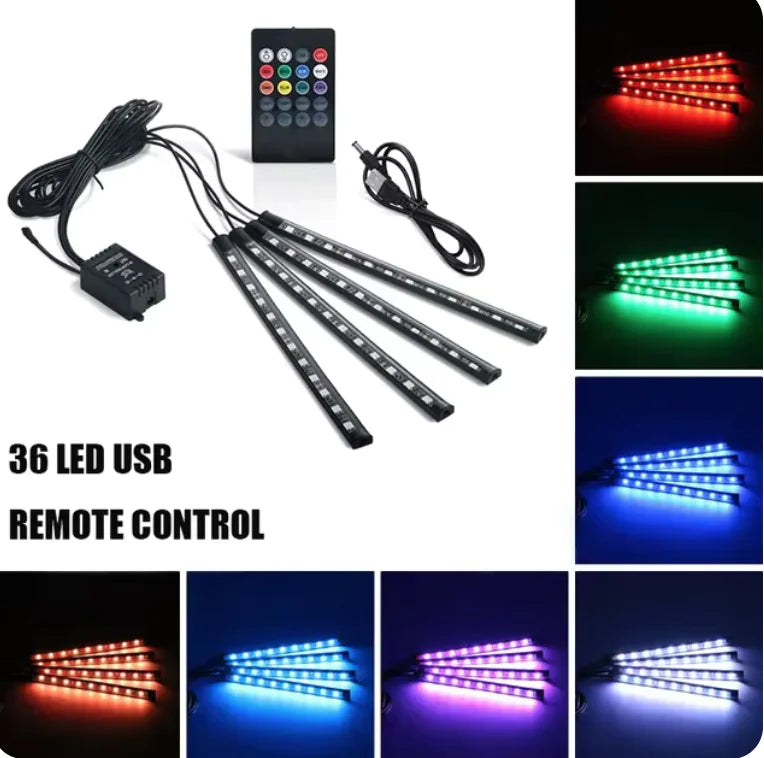 Luzes de LED Controladas por Música para Pés de Carro WEM Support (www.WEM.support)