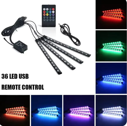 Luzes de LED Controladas por Música para Pés de Carro WEM Support (www.WEM.support)