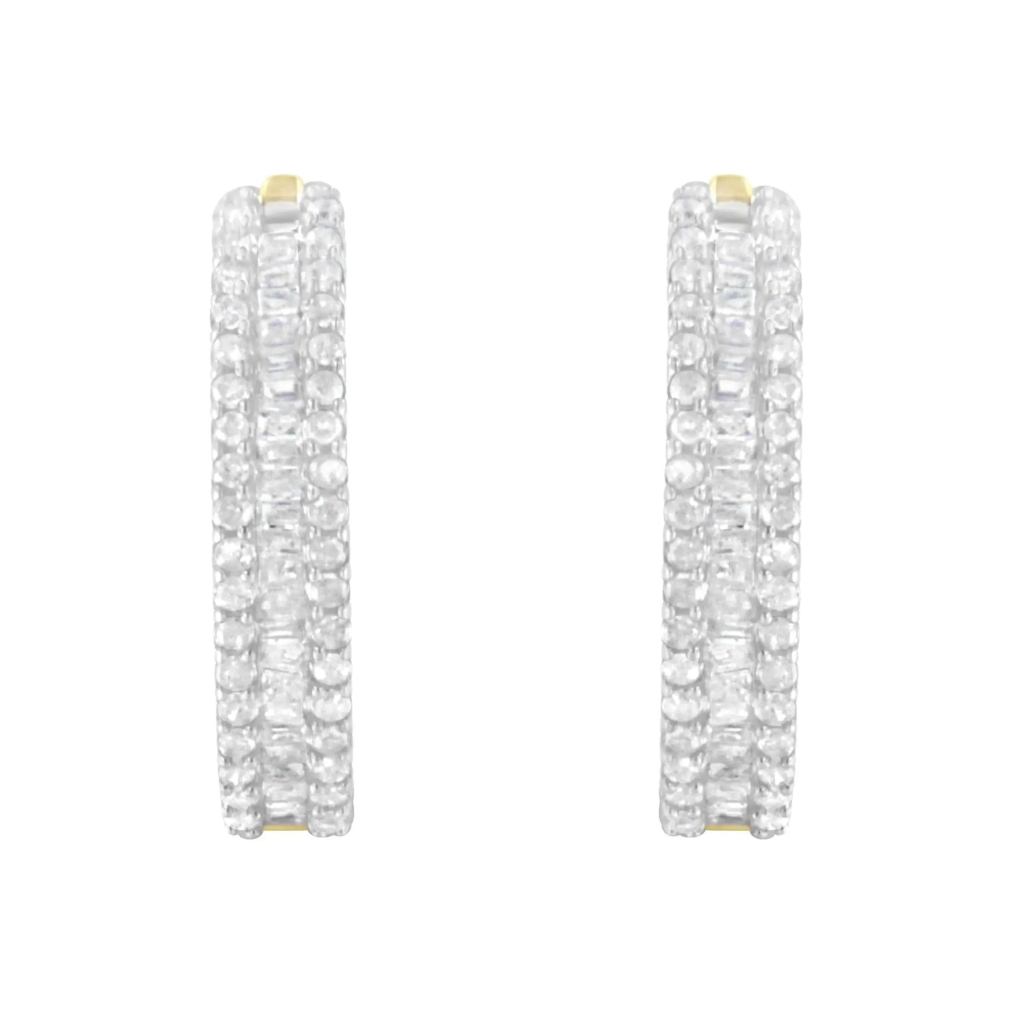 10K Yellow Gold Diamond Hoop Earring (3/4 cttw, I-J Color, I2-I3 Clarity) WEM Support (www.WEM.support)