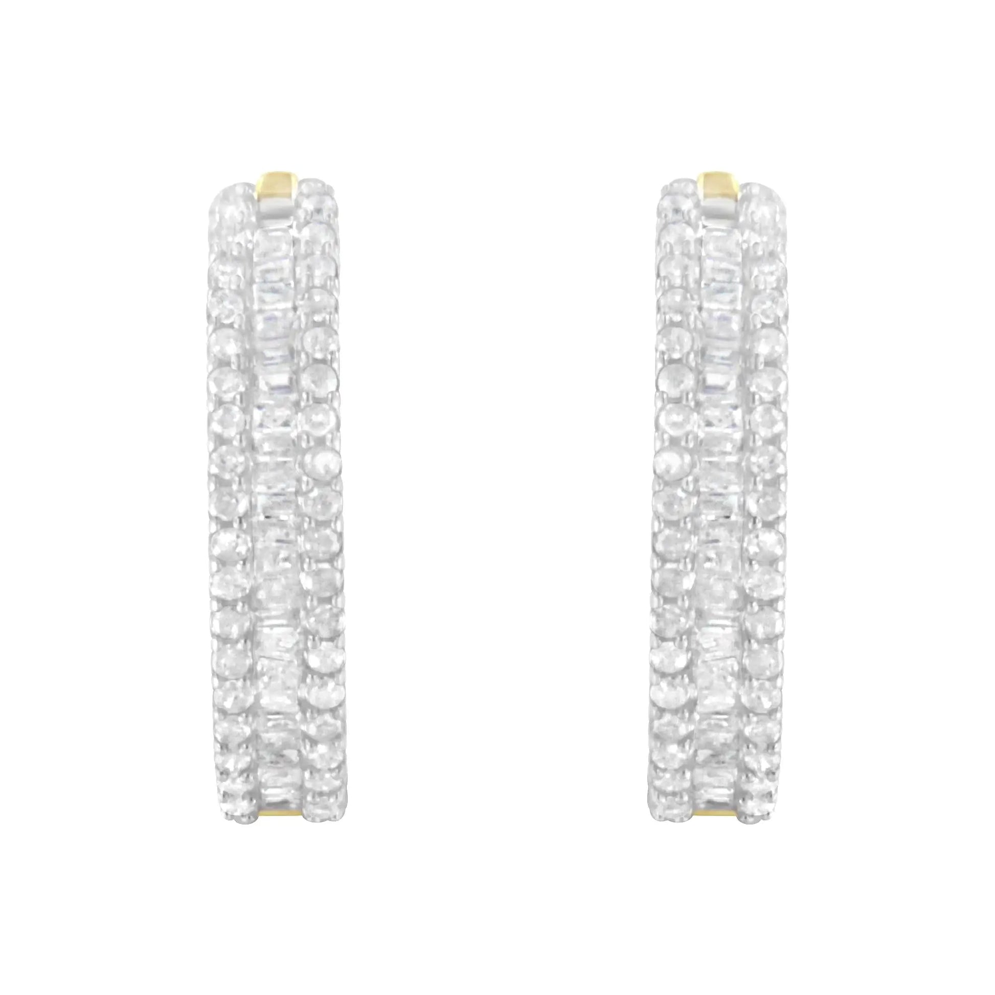 10K Yellow Gold Diamond Hoop Earring (3/4 cttw, I-J Color, I2-I3 Clarity) WEM Support (www.WEM.support)