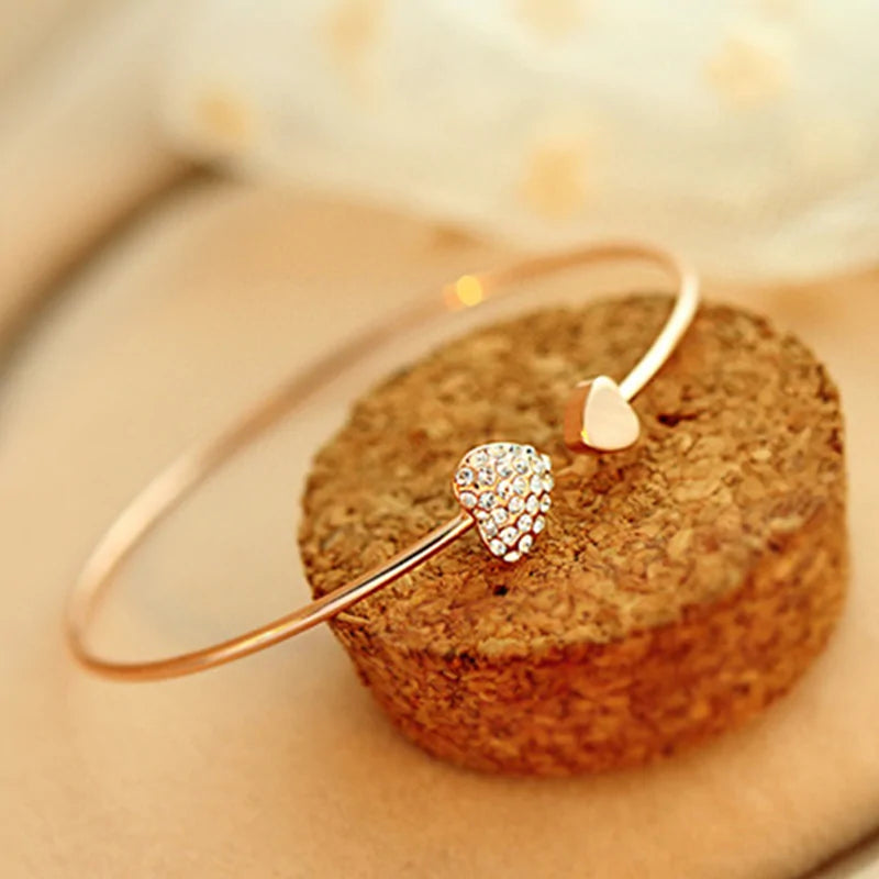 Crystal Double Heart Bracelet WEM Support (www.WEM.support)