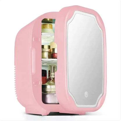 Portable Mini Beauty Fridge with Mirror, 110V WEM Support (www.WEM.support)