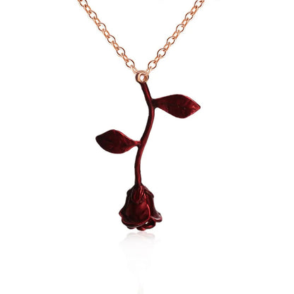 Red Rose Flower Necklace WEM Support (www.WEM.support)
