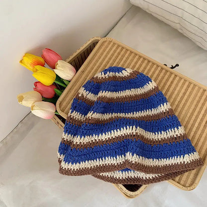 Japanese Retro Hollow Flower Handmade Knitted Bucket Hat HejK.com Marketplace LLC