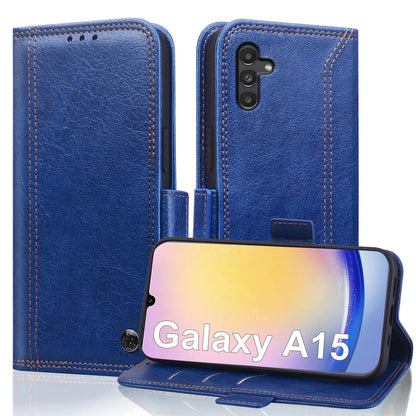 Wallet Case for Samsung Galaxy A15 5G with RFID Blocking Credit Card Holder, PU Leather Folio Flip Kickstand Protective Shockproof Cover Women Men for Galaxy A15 5G Phone Case - Black - Catch Cards