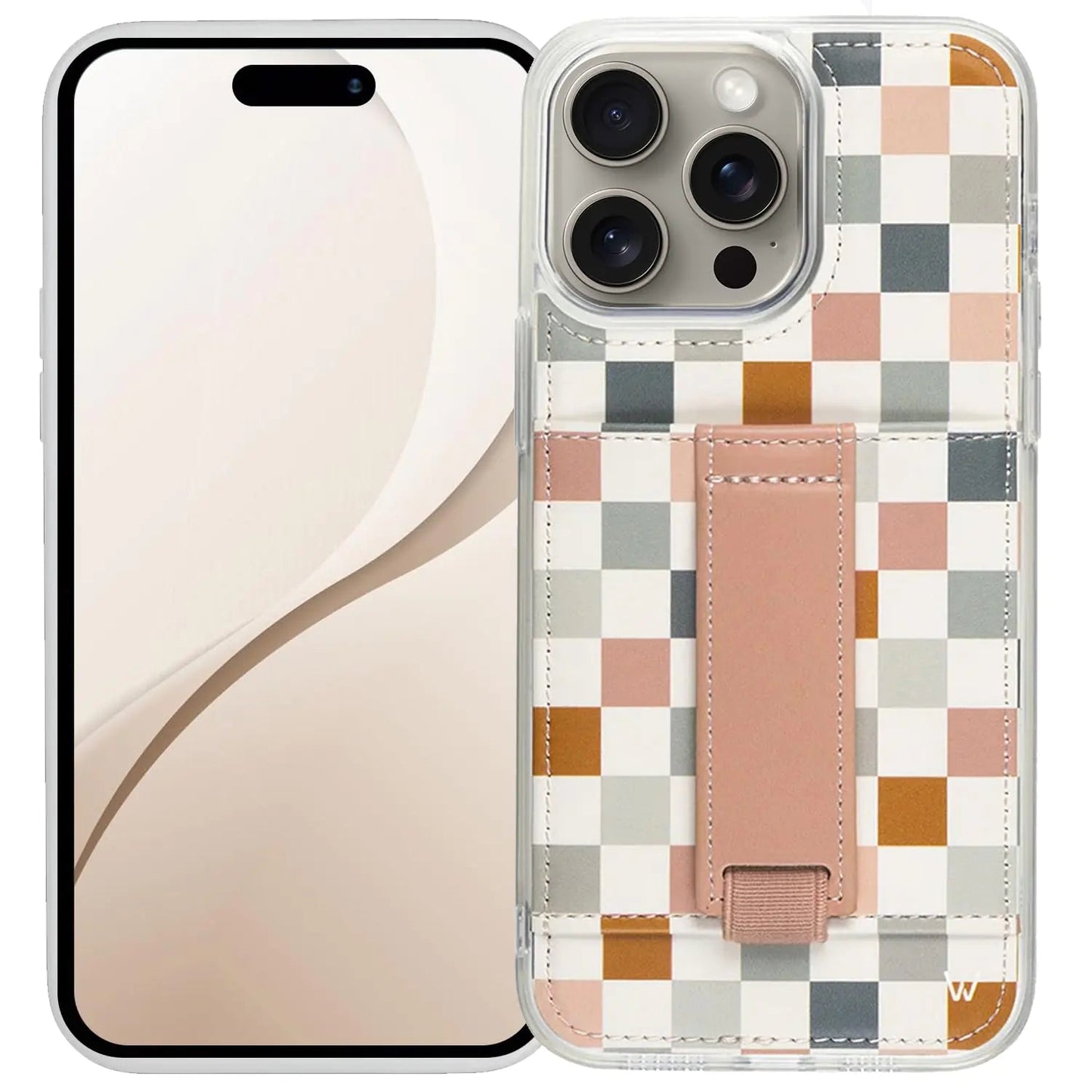 Walli Case for iPhone 15 Pro Max Case - Phone Case with Card Holder, Kickstand & Finger Strap - Vegan Leather Wallet Case for iPhone - Aesthetic Phone Case Compatible with iPhone 15 Pro Max - Catch Cards