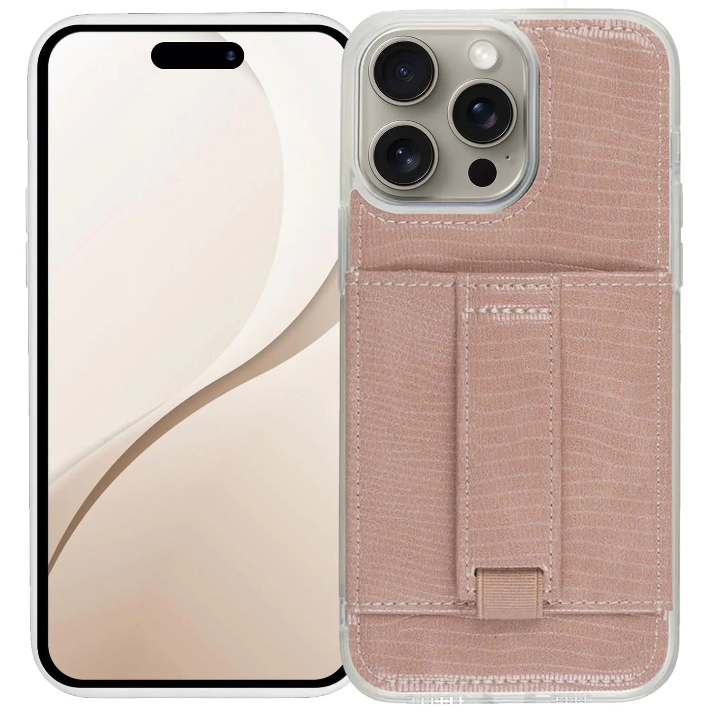 Walli Case for iPhone 15 Pro Max Case - Phone Case with Card Holder, Kickstand & Finger Strap - Vegan Leather Wallet Case for iPhone - Aesthetic Phone Case Compatible with iPhone 15 Pro Max - Catch Cards