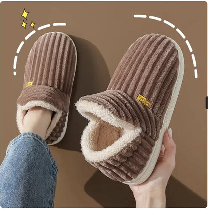 Warm Cotton Indoor Slippers - Non - Slip for Couples - Catch Cards